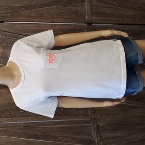 Womens PINK white logo short sleeve tshirt size XS